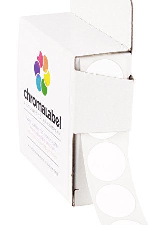 3/4" Removable White, Color-Code Dot Labels | Clean-Remove Adhesive, 0.75 in. — 1,000 Stickers/ Dispenser Box