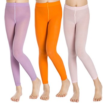5Mayi Little Girls' Footless Solid Color Tights 3-Pair-Pack