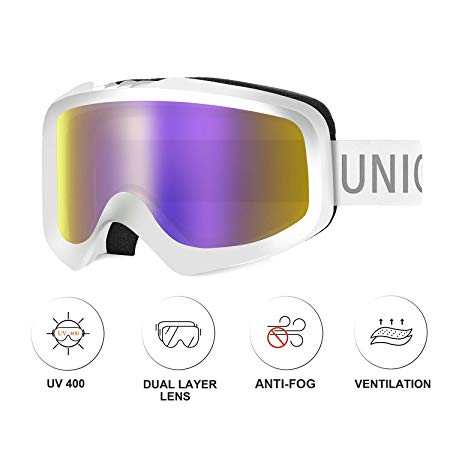 Unigear Skido X1 Ski Goggles, Snowboard Snow Goggles for Men, Women & Youth – Anti-Fog & 100% UV Protection