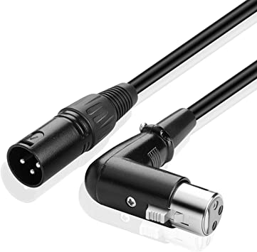 TNP Premium Male to Female Right Angle XLR Cable Balanced 3 Pin Microphone Audio Wire Cord Interconnect Connector Plug Adapter Converter for Professional Recording Camcorders Cameras (15 Feet)