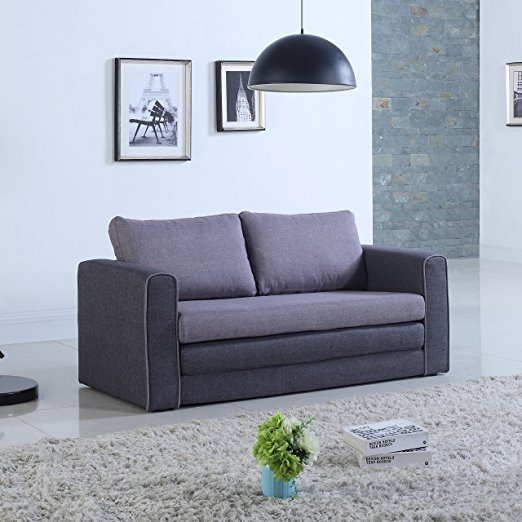 Modern 2 Tone Modular / Convertible Sleeper (Grey / Dark Grey)