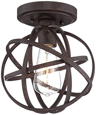 Industrial Atom 8" Wide Edison Bronze Ceiling Light