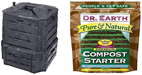 Algreen Products Soil Saver Classic Compost bin & Dr. Earth 727 Compost Starter,Multicolor,3lb