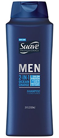 Suave Professionals Mens, 2 in 1 Shampoo/Conditioner, Ocean Charge, 28oz