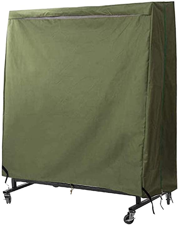 Outdoor Ping Pong Table Cover, 210D Heavy-Duty Waterproof Table Tennis Cover, Table Cover with Drawstring Repellent UV Protection (Green)