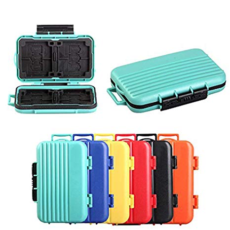 HelloPower Memory Card Cases, SD SDHC SDXC CF TF Memory Card Case Holder Waterproof Carrying Storage Case Holder Box Keeper for Computer Camera Media Storage Organization with 24 slots (Green)