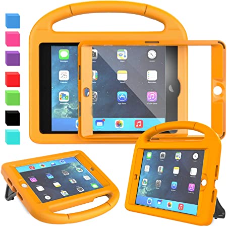 AVAWO Kids Case for iPad Mini 1 2 3 - Built-in Screen Protector Light Weight Shock Proof Handle Stand Kids Cover for iPad Mini 1st Gen, iPad Mini 2nd Gen, iPad Mini 3rd Generation - Orange