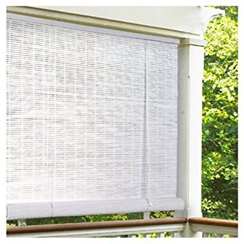 Lewis Hyman 0320156 1/4-Inch Oval Vinyl PVC Rollup Blind, 60-Inch Wide by 72-Inch Long, White