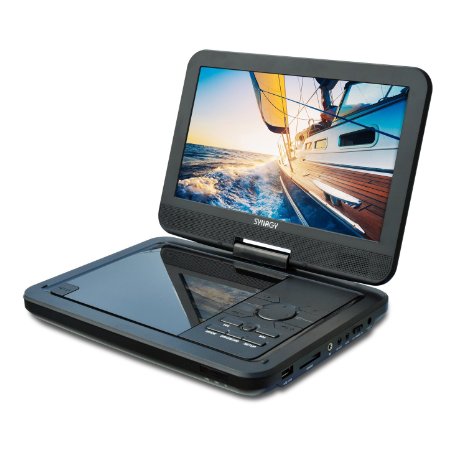 SYNAGY A10 10.1inch Portable DVD Player CD Player with Swivel Screen & Car Charger