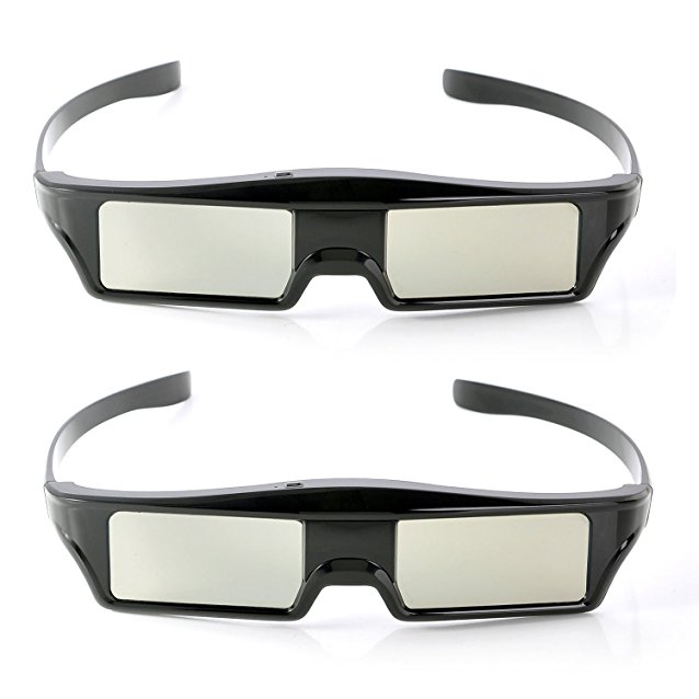 2x Replacement Wireless Active 3D Shutter Glasses Rechargeable for Epson Projector Eyewear RF ELPGS03, PowerLite Home Pro Cinema