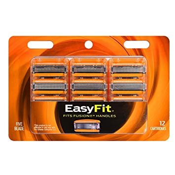 Personna EasyFit Fusion 5 Compatible 12 Refill Razor Blade Cartridges – Compatible with all Fusion razors – Triple Coated Razor Blade Edges For A Smooth 5 Blade Shave