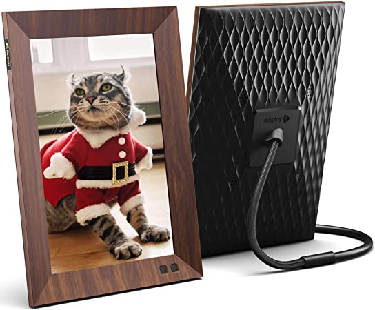 Nixplay Smart Digital Picture Frame 10.1 Inch Wood-Effect - Share Video Clips and Photos Instantly via E-Mail or App