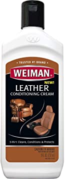 Weiman 3 in 1 Deep Leather Conditioner Cream - Restores Leather Surfaces - Use on Leather Furniture, Car Seats, Shoes, Bags, Jackets, Saddles