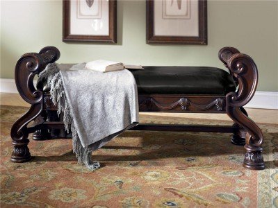 Ashley Furniture B553-09 Upholstered Bench, Dark Brown