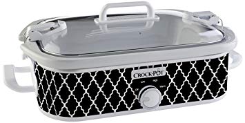 Crock-Pot 3.5-Quart Casserole Crock Manual Slow Cooker, Black and White