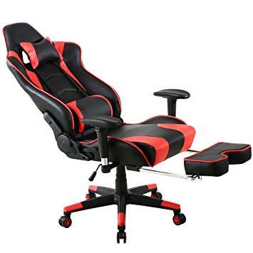 Ergonomic Gaming Chair High Back Computer Offiice Chair Large Size Desk Chair with Lumbar Support and Headrest (RED)