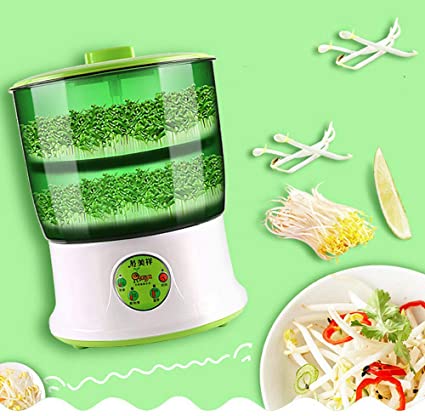 Bean Sprouts Machine 2 Layers Automatic Seed Sprouter Power-Off Memory Function Sprouter 110V