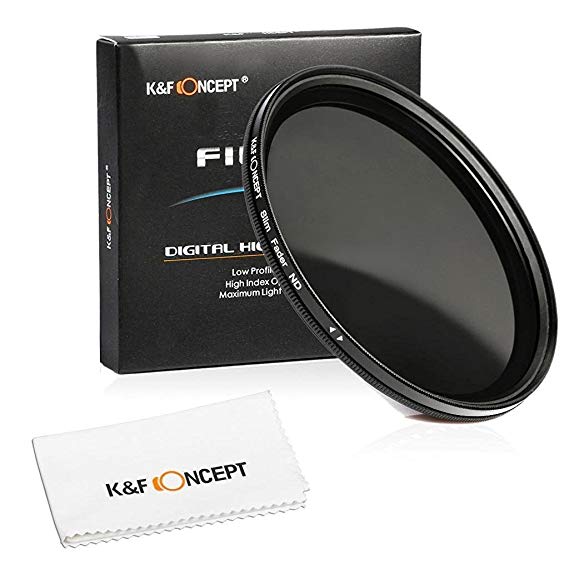 K&F Concept Professional 77mm Slim ND2 To ND400 Fader Variable ND Lens Filter Adjustable Neutral Density For Nikon D70 D90 D7100 D3200 D7000 D5100 24-70mm 10-24mm 18-35mm Digital SLR Cameras Lenses   Cleaning Cloth   Filter Box