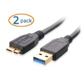 Cable Matters 2 Pack SuperSpeed USB 30 Type A to Micro-B Cable in Black 3 Feet
