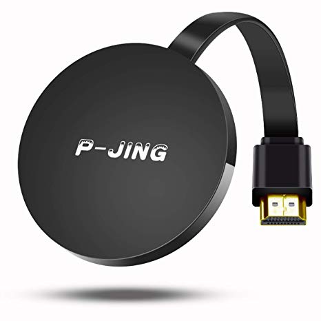 Wireless Display Dongle Receiver, P-JING 1080P HDMI Miracast WiFi Media Streamer Adapter Support YouTube Netflix Hulu Plus Airplay DLNA TV Stick for Android/Mac/iOS/Windows