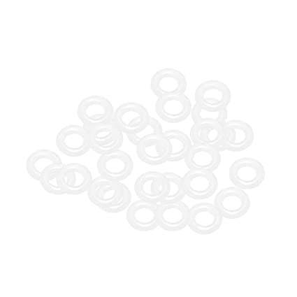 uxcell Silicone O-Rings, 6mm OD 3mm ID 1.5mm Width VMQ Seal Gasket for Compressor Valves Pipe Repair, White, Pack of 30