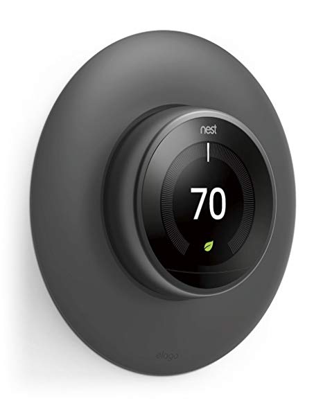 elago Wall Plate Cover for Nest Learning Thermostat [Matte Dark Grey] - [Double Coated][UV Resistant][Hard ABS Material][Easy Installation] - for 1st, 2nd, 3rd generation