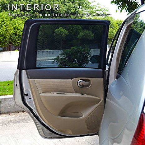 TFY Universal Car Side Window Baby Sun shade - Protects Your Kids for Sun Burn - Single Layer Design - Maximum Visibility - Fit Most of Vehicle, Jeep, Ford, Chevrolet, Buick, Audi, BMW, Honda, Mazda, Nissan and other - 2 Pieces (Rectangular Window)