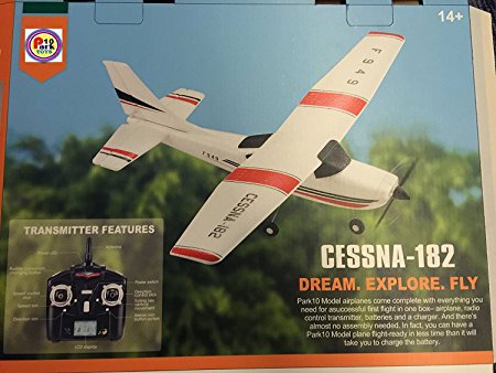 Park10 F949 3Ch RC Airplane Fixed Wing Plane Outdoor toys with 2.4G Transmitter, Extra Battery and Propeller