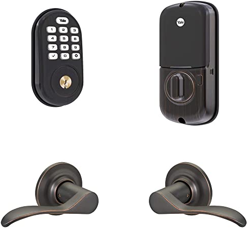 Yale Security B-YRD216-ZW-NW-0BP Yale Assure Lock Z-Wave with Norwood Works with Ring Alarm, Smartthings, and Wink Smart Keypad Deadbolt with Matching Lever, Bronze