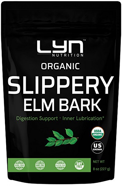 Pure Organic Slippery Elm Bark Powder, 8 Ounce, Premium Quality, Non-GMO, Sore Throat Relief