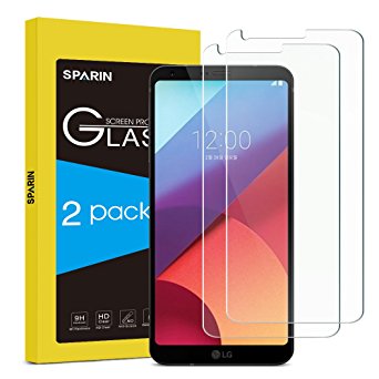 SPARIN [2 Pack] LG G6 Tempered Glass Screen Protector, 9H Hardness Screen Protector for LG G6 with [Ultra Clear][Bubble Free] [Anti-Scratch] [Shock Absorption]