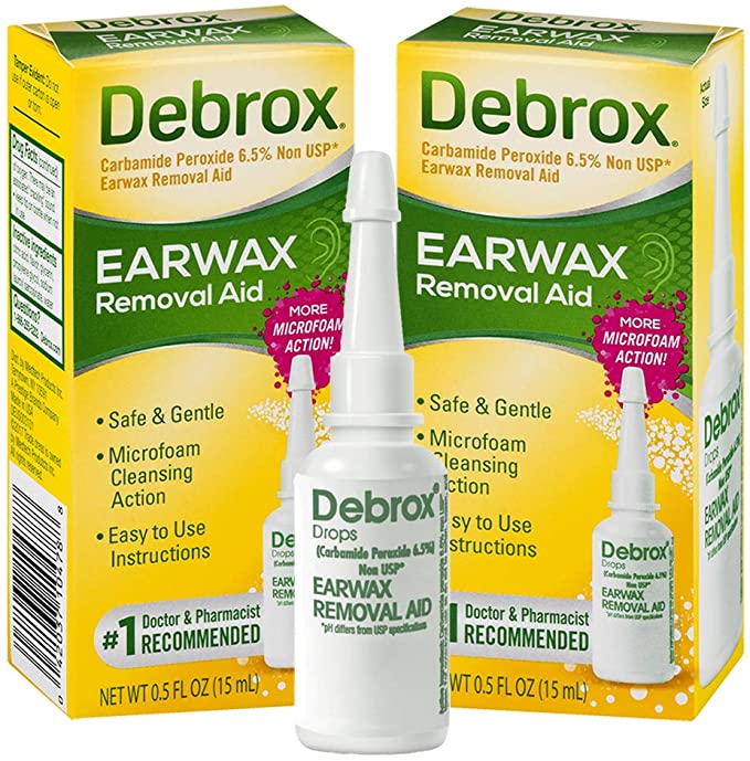 Debrox Earwax Removal Drops Earwax, 0.5oz, Pack of 2