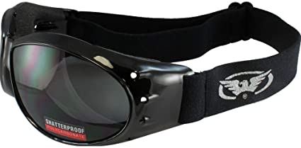 Global Vision Eliminator Goggles Motorcycle Padded Eyewear Smoked Tint Lenses