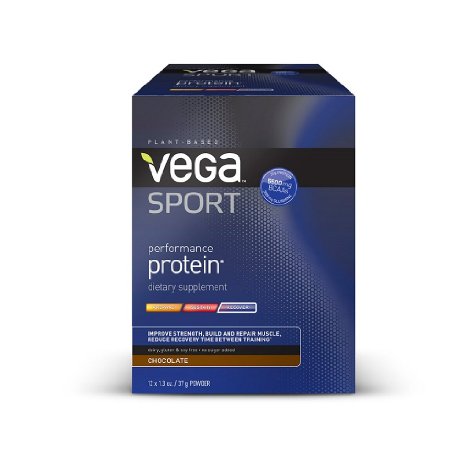 Vega Sport Performance Protein, Chocolate, 1.3oz, 12 Count