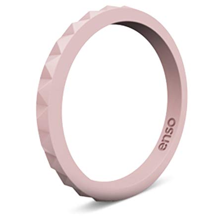 Enso Rings Pyramid Stackable Silicone Rings Premium Fashion Forward Stackable Silicone Ring - Don't Be Fooled by Competitors - Multiple Matching Colors - Lifetime Quality Promise
