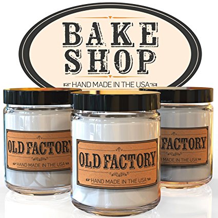 Scented Candles - Bake Shop - Set of 3: Sugar Cookie, Chocolate Fudge, and Cinnamon Crisp - 3 x 4-Ounce Soy Candles