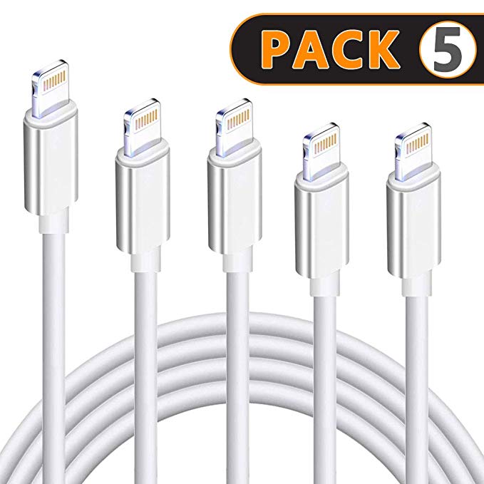 iPhone Charger Lightning Cable iPhone Cable MFi Certified Apple iphone charer cable Xs MAX XR X 8 7 6s 6 5E Plus ipad car Charger Charging Cable Cord Fast Long USB c 3 3 6 6 10 ft to 5pack Chargers 04