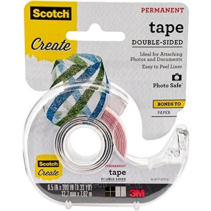 Scotch 002 1/2-Inch by 300-Inch Double Sided Photo and Document Tape