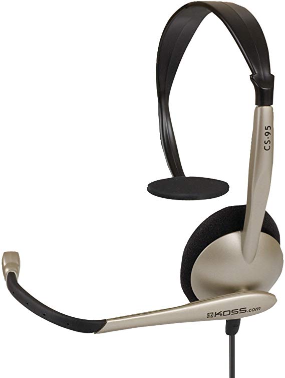 Koss CS95 Communication Headset with Noise Cancellation Mic (3.5 mm Jack) for Mic iMac/Laptop/PC/DJ/MP3 Players - Gold | Black