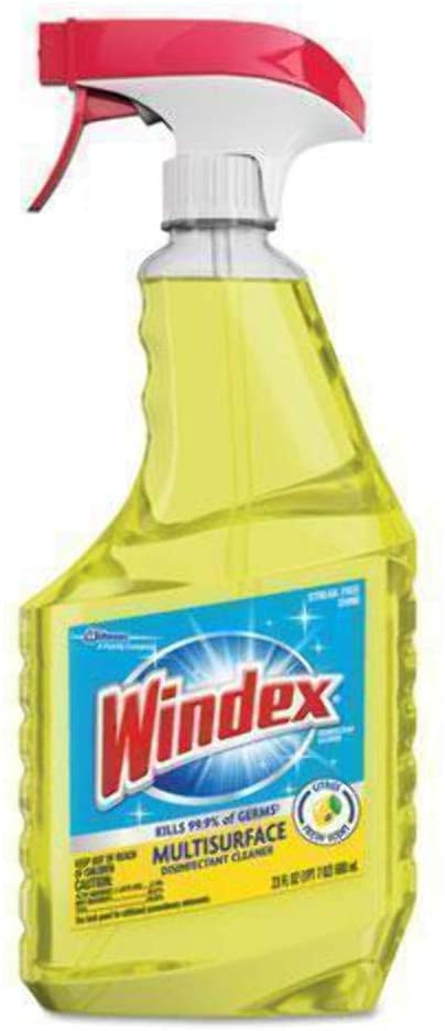 Windex Disinfectant Cleaner Multi-Surface Spray Bottle, Citrus Fresh Scent, 23 fl oz