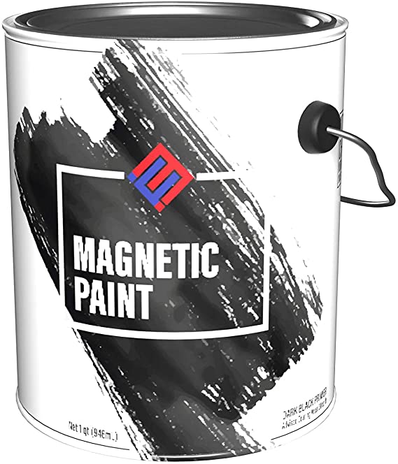 Magnetic Receptive Wall Paint/Dark Black Primer - One Quart.