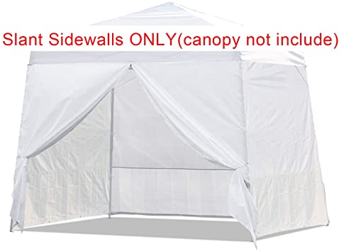 ABCCANOPY Slant Sidewall Kit, Paint Booth Slant Side Walls for 10x10 Feet Pop up Slant Canopy, Slant Beach Tent, Slant Instant Shelter, 4 Walls ONLY, White