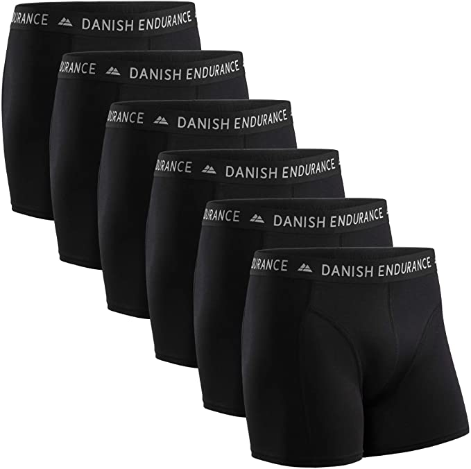 DANISH ENDURANCE Calzoncillos Bóxers de Algodón para Hombre, Ropa Interior, Elásticos, Ultrasuaves, Comodidad Superior, Corte Clásico, Ajustados, Negro, Gris, Azul Marino, Multipack, Pack de 6