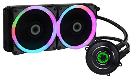 Game Max Iceberg 240 mm Water Cooling System with 7 Colour PWM Fan - Black