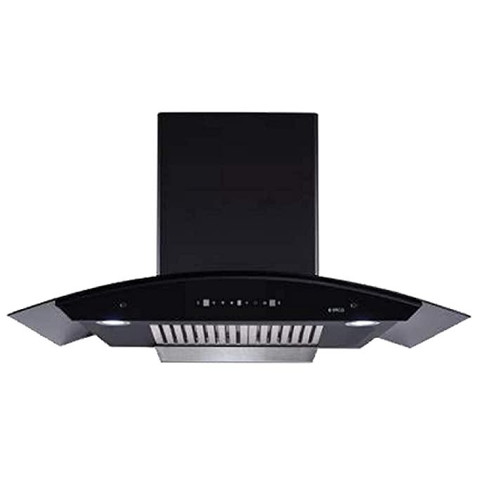 Elica 90 cm 1350 m3/hr Auto Clean Chimney with 15 Years Warranty (BFCG 900 HAC LTW MS NERO, 2 Baffle Filters, Touch   Motion Sensor Control, Black)