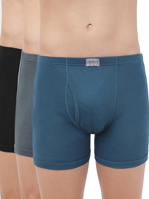 Jockey 8008 Men's Super Combed Cotton Rib Solid Boxer Brief with Ultrasoft Concealed Waistband (Pack of 3)