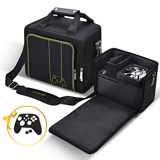 G-STORY Case Storage Bag for Xbox Series X Console Carrying Case, Travel Bag for Xbox Controllers Xbox Games and Gaming Accessories, Included Silicone Cover Skin Protector