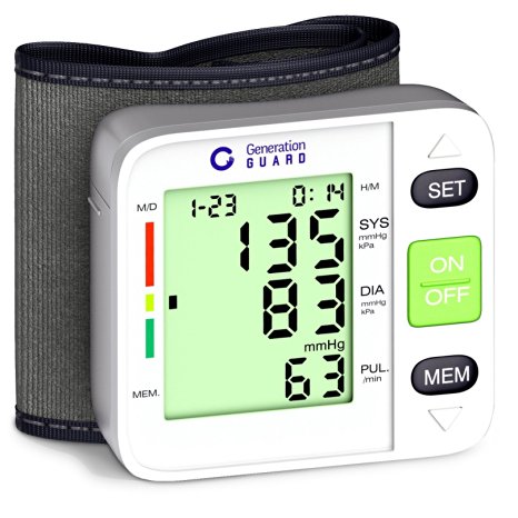 Clinical Automatic Blood Pressure Monitor FDA Approved by Generation Guard with Large Screen Display Portable Case Irregular Heartbeat BP and Adjustable Arm Cuff Perfect for Health Monitoring