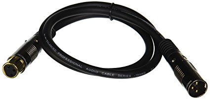 Monoprice 104750 3-Feet Premier Series XLR Male to XLR Female 16AWG Cable