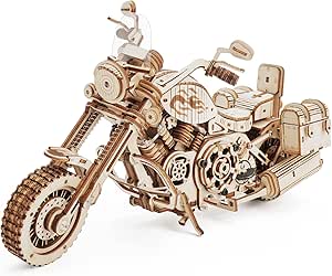 ROBOTIME 3D Wooden Puzzle DIY Model Cruiser Motorcycle Kit to Build Wooden Construction Craft Kit Unique Gift for Adults Perfect Home Decor